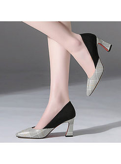 Pointed Head Plaid Spring/Fall Shoes