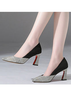 Pointed Head Plaid Spring/Fall Shoes