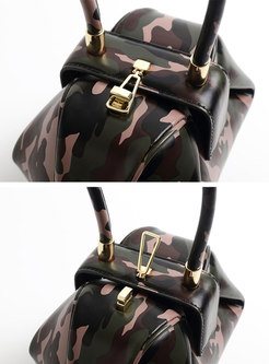 Retro Camouflage Dumpling Shape Top Handle Bag