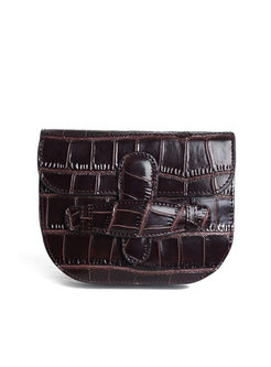 Vintage Genuine Leather Alligator Pattern Crossbody Bag