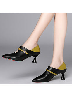 Casual Color-blocked High Heel Shoes