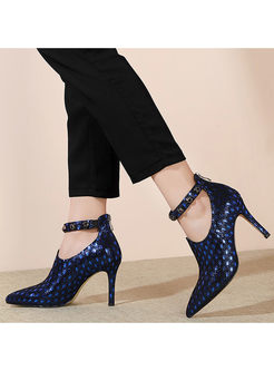 Chic Zippered High Heel Spring/Fall Shoes