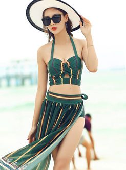 Fashion Halter Tied Cover-up Swimwear