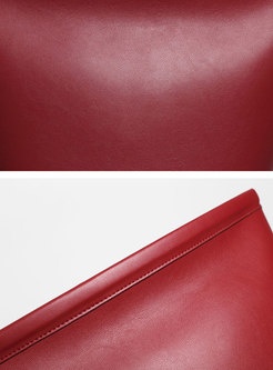 Solid Color Cowhide Leather Brief Crossbody Bag