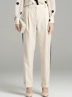 Brief Color-blocked Straight Pants