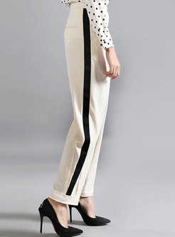 Brief Color-blocked Straight Pants