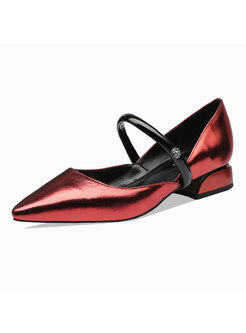 Spring/fall Genuine Leather Pointed Toe Shoes