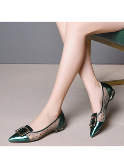 Mesh Patchwork Pointed Toe Daily Shoes