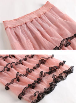 Stylish Short Sleeve Top & High Waist Skirt