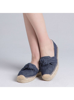 Casual Canvas Bowknot Flat Daily Loafers