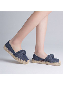Casual Canvas Bowknot Flat Daily Loafers