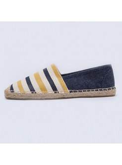 Women Spring/fall Casual Canvas Striped Loafers