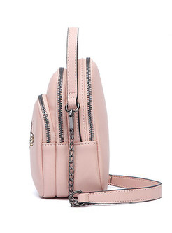 Trendy PU Embroidered Zipper Top Handle & Crossbody Bag