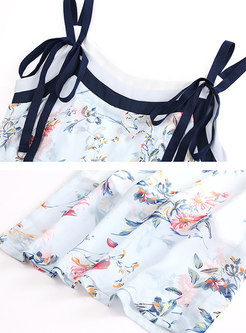 Fashion Floral Print Sleeveless Jumpsuit