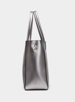 Brief Cowhide Leather Zipper Top Handle Bag