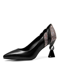 Elegant Color-blocked Pointed Toe High-heel Shoes