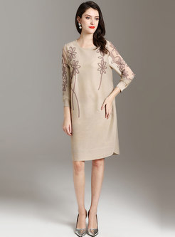 Elegant Plus Size Print Loose Dress