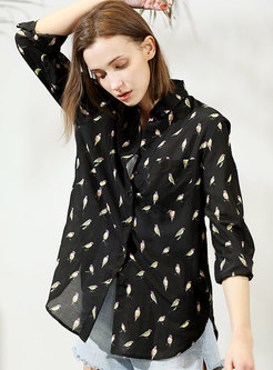 Trendy Print All-matched Casual Blouse