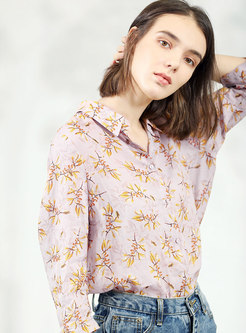 Stylish Casual Print Single-breasted Blouse