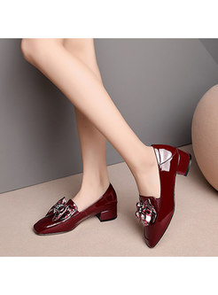 Women Spring/fall Bowknot Chunky Heel Shoes