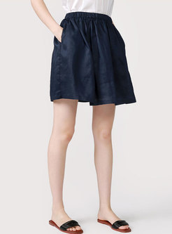 Brief Pure Color A Line Mini Skirt