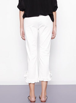 All-matched Solid Color Casual Flare Pants
