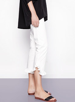 All-matched Solid Color Casual Flare Pants