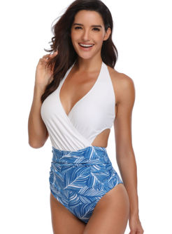 Stylish Plus Size Print One Piece Swimwear