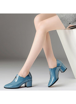 Spring/fall Chunky Heel Genuine Leather Daily Shoes