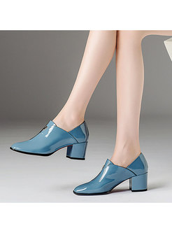 Spring/fall Chunky Heel Genuine Leather Daily Shoes