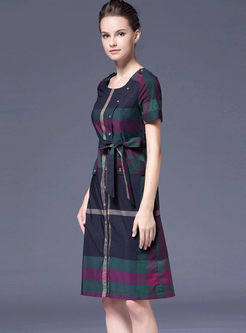 Fashion Irregular Short Sleeve A Line Dress