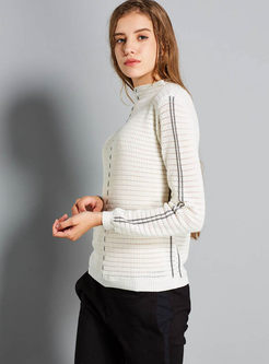 Color-blocked Long Sleeve Sweater