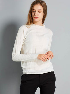 Solid Color Pullover Slim Sweater