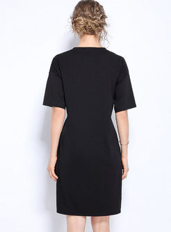 Casual O-neck Short Sleeve Pattern Dress