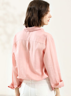 Trendy Pink Embroidered Shift Blouse