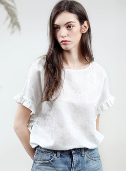 Loose Pure Color Silk Pullover T-shirt
