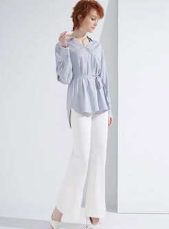Trendy Pure Color Long Sleeve Blouse