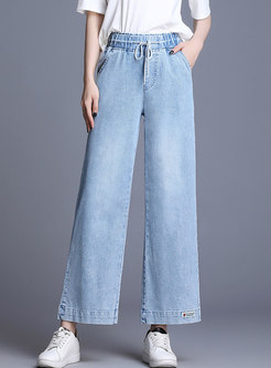 Casual Tied All-matched Wide Leg Jeans