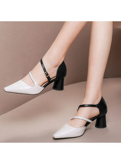 Fashion Color-blocked High Heel Shoes