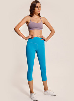 Pure Color Breathable Ankle-length Slim Yoga Pants