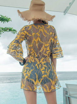 Sexy Perspective Tied Cover-up Swimwear