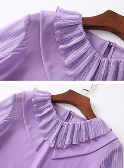 Elegant Turn Down Collar Blouse & Plaid Mermaid Skirt