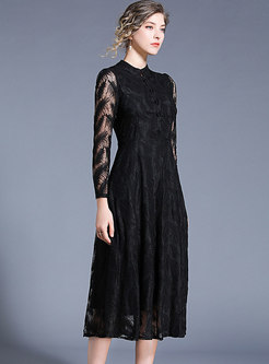 Elegant Perspective Lace Feather A Line Dress
