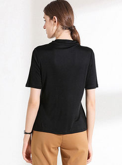 Brief Solid Color Slim Plus Size T-shirt