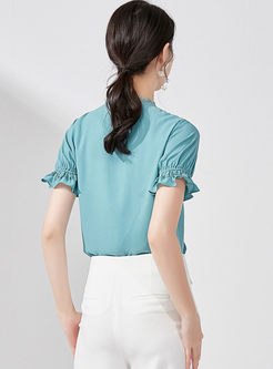 Brief Lace Splicing Short Sleeve T-shirt