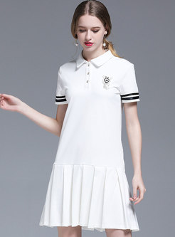 Loose Slim All-matched White T-shirt Dress
