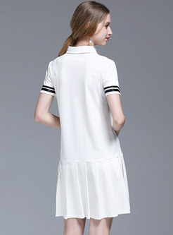Loose Slim All-matched White T-shirt Dress