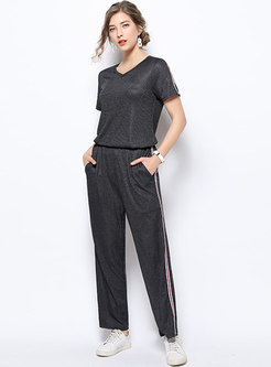 All-matched Loose Plus-size Two-piece Pants Set