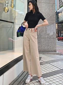 Retro Casual High Waist Rough Selvage Pants