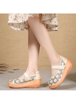 Fashion Casual Hollow Out Leather Sandals